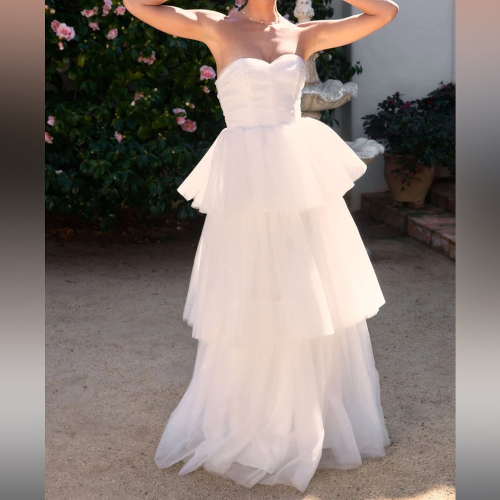 FOREVER MY LOVE STRAPLESS TULLE MAXI DRESS